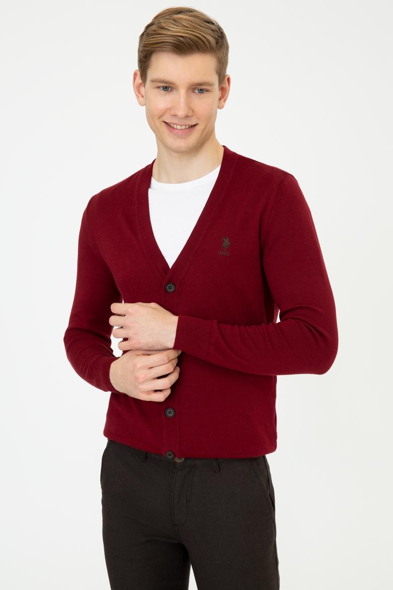 Erkek Bordo Triko Hırka - 50237062010