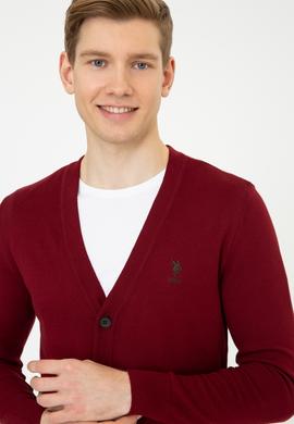 Erkek Bordo Triko Hırka - 50237062010