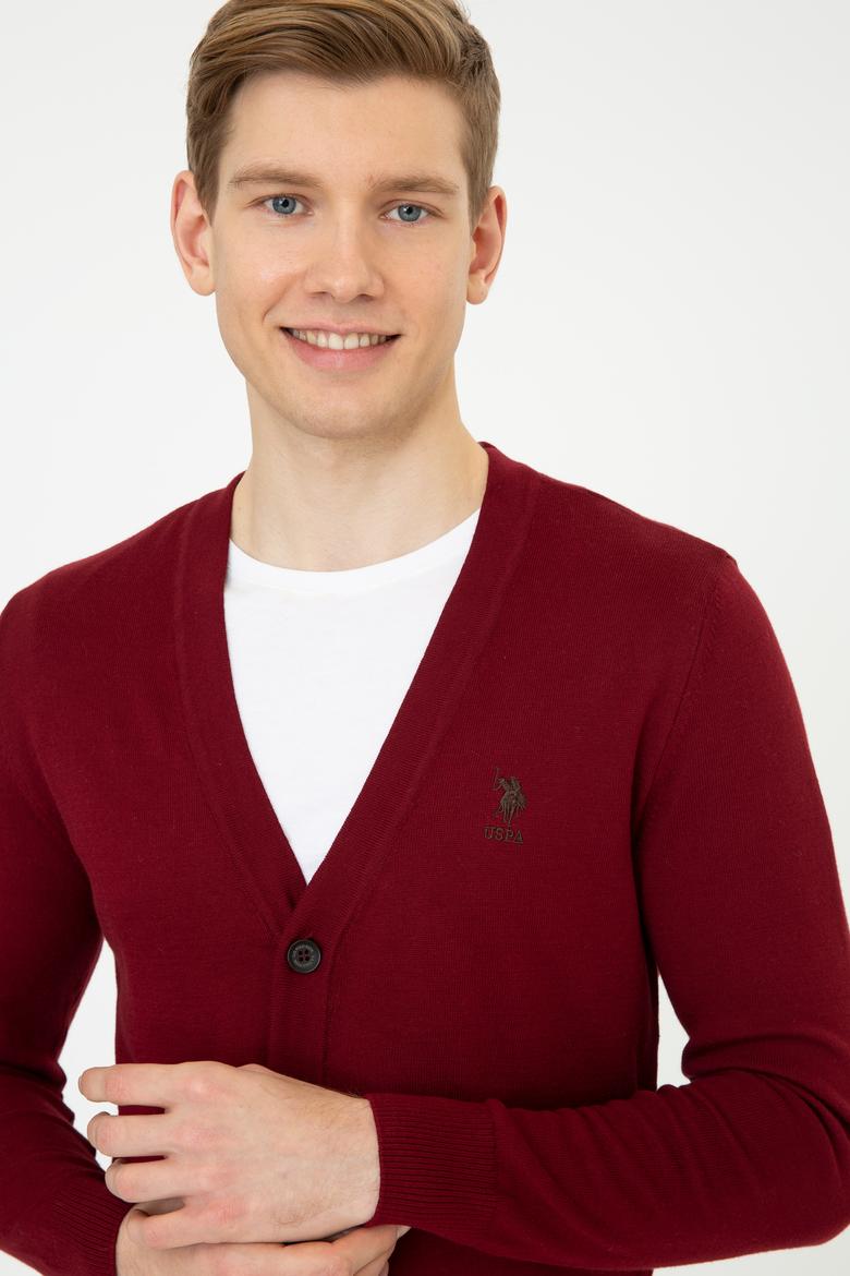 Erkek Bordo Triko Hırka - 50237062010