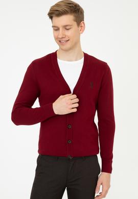 Erkek Bordo Triko Hırka - 50237062010