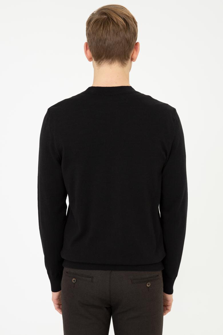 Erkek Siyah Triko Hırka - 50237062025