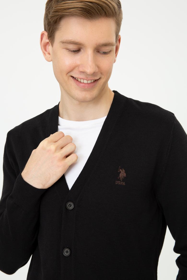 Erkek Siyah Triko Hırka - 50237062025