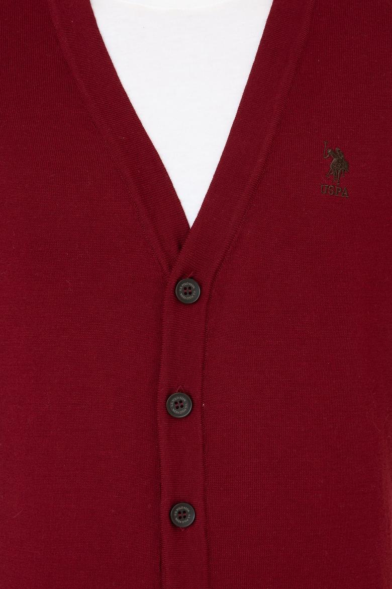 Erkek Bordo Triko Hırka - 50237062010