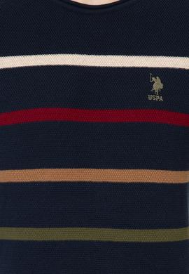 Erkek Lacivert Bisiklet Yaka Triko Kazak - 50237080007