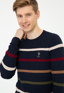 Erkek Lacivert Bisiklet Yaka Triko Kazak - 50237080007