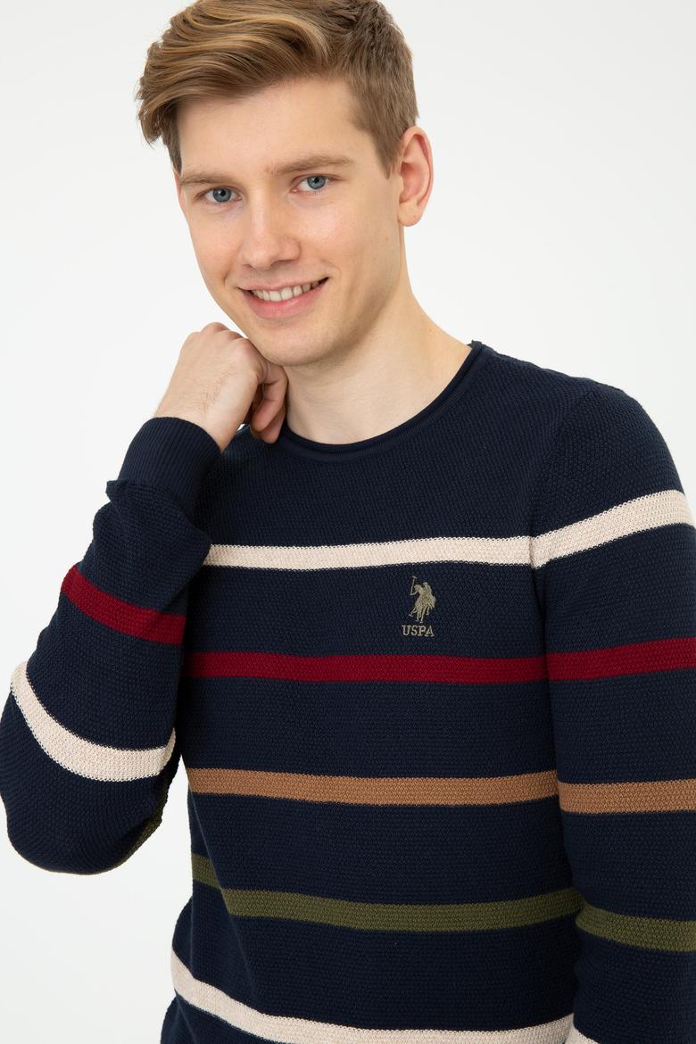 Erkek Lacivert Bisiklet Yaka Triko Kazak - 50237080007