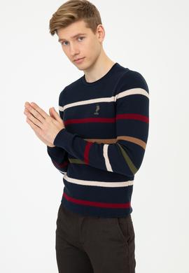 Erkek Lacivert Bisiklet Yaka Triko Kazak - 50237080007