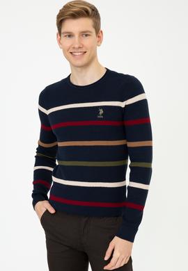 Erkek Lacivert Bisiklet Yaka Triko Kazak - 50237080007