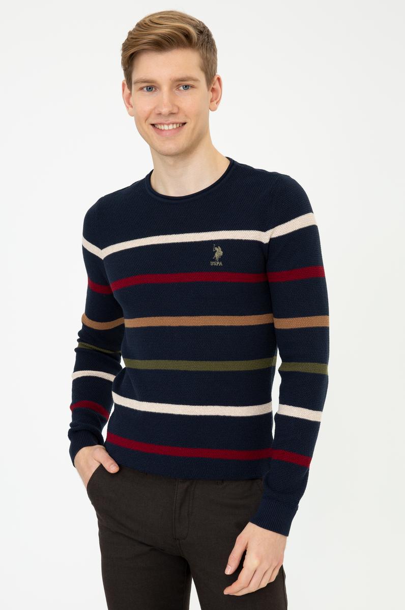 Erkek Lacivert Bisiklet Yaka Triko Kazak