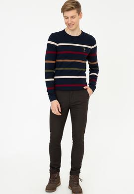 Erkek Lacivert Bisiklet Yaka Triko Kazak - 50237080007