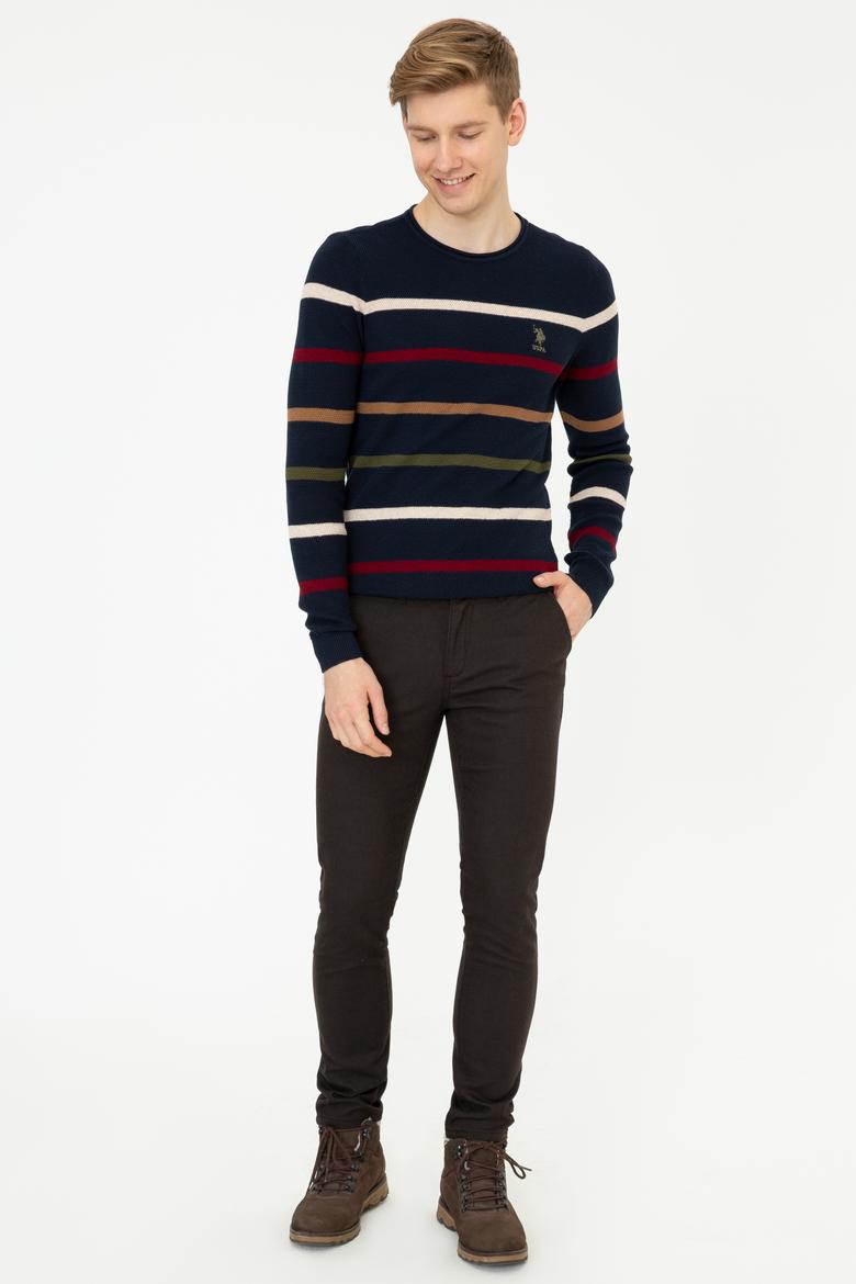 Erkek Lacivert Bisiklet Yaka Triko Kazak - 50237080007