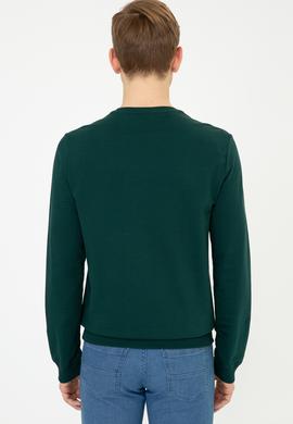 Erkek Koyu Yeşil Basic Sweatshirt - 50238100069