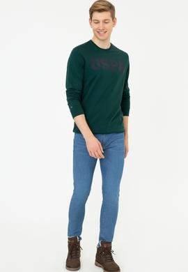 Erkek Koyu Yeşil Basic Sweatshirt - 50238100069