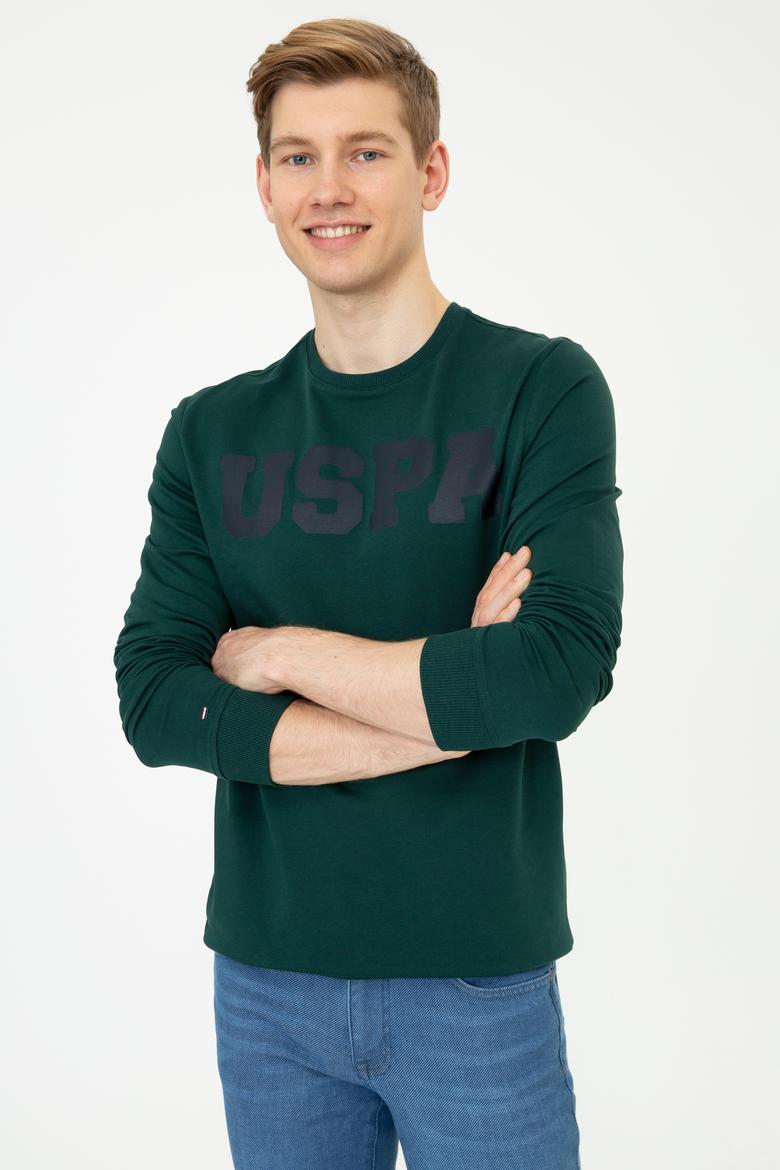 Erkek Koyu Yeşil Basic Sweatshirt - 50238100069