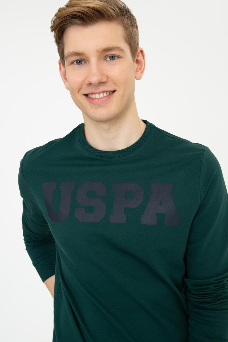 Erkek Koyu Yeşil Basic Sweatshirt - 50238100069