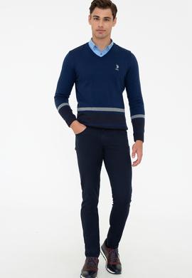 Erkek Lacivert Kanvas Pantolon - 50206360024