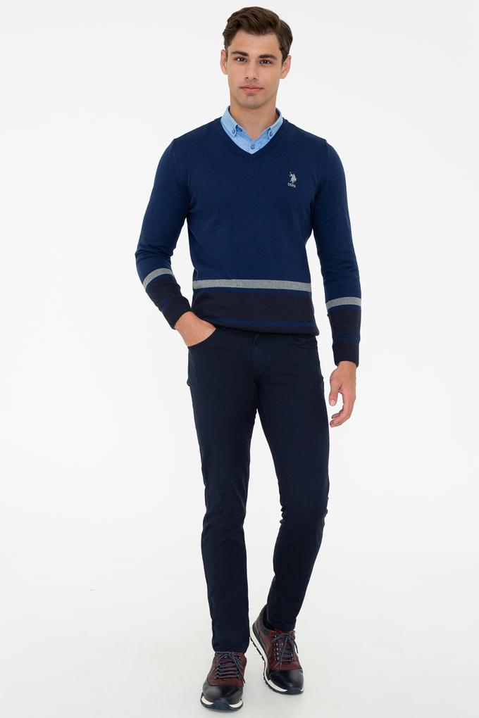 Erkek Lacivert Kanvas Pantolon