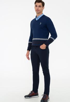 Erkek Lacivert Kanvas Pantolon - 50206360024