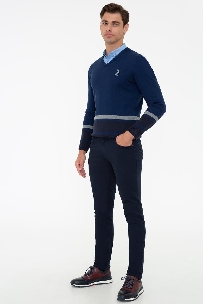 Erkek Lacivert Kanvas Pantolon - 50206360024