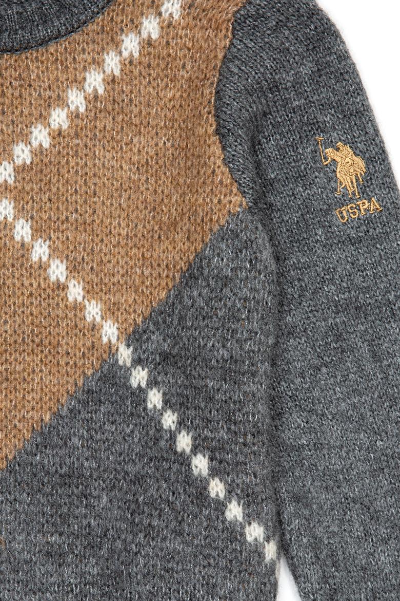 Erkek Çocuk Gri Melanj Triko Kazak - 50237674023