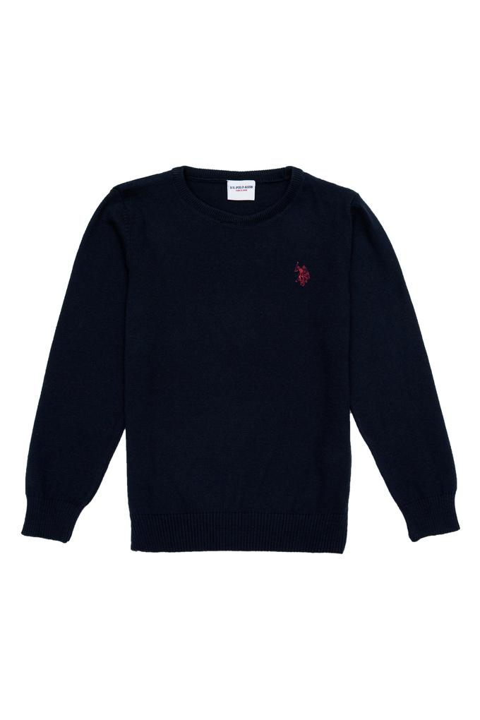 Erkek Çocuk Lacivert Bisiklet Yaka Triko Kazak