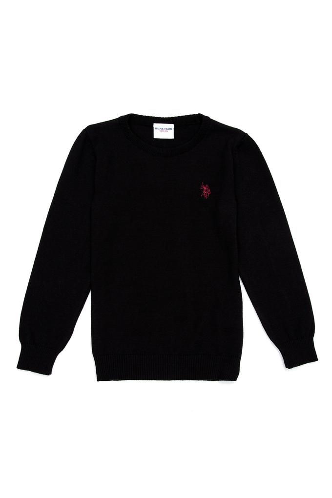 Erkek Çocuk Siyah Bisiklet Yaka Triko Kazak