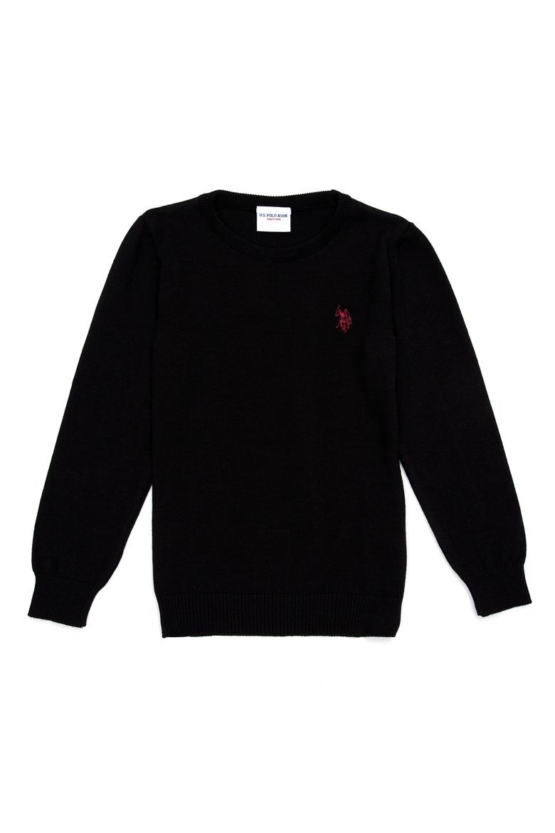 Erkek Çocuk Siyah Bisiklet Yaka Triko Kazak