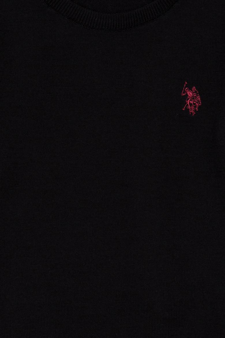 Erkek Çocuk Siyah Bisiklet Yaka Triko Kazak - 50237155014