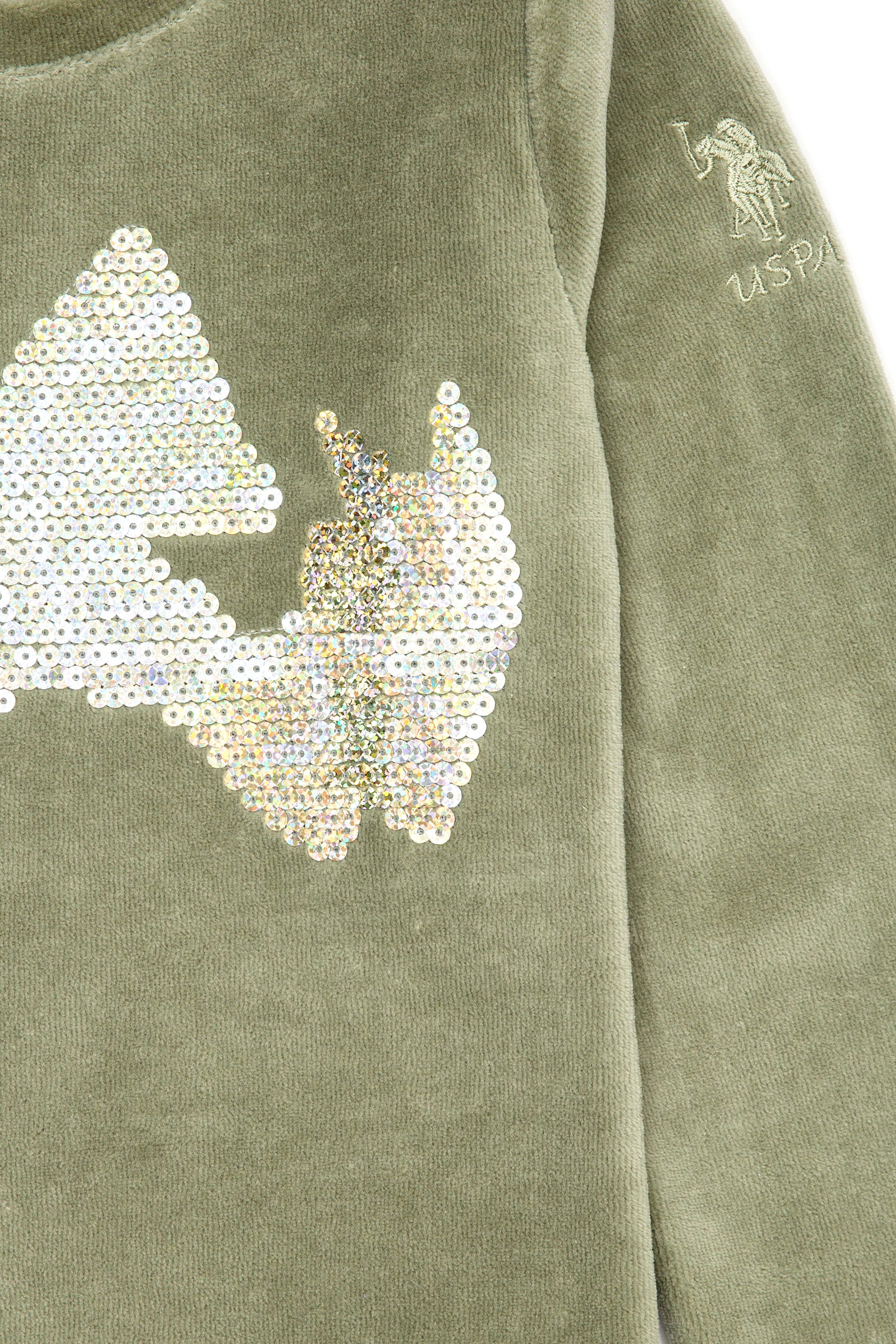 Çocuk Yeşil Bisiklet Yaka Sweatshirt - Image 3