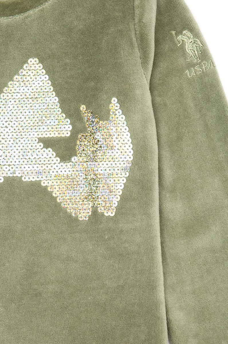 Çocuk Yeşil Bisiklet Yaka Sweatshirt