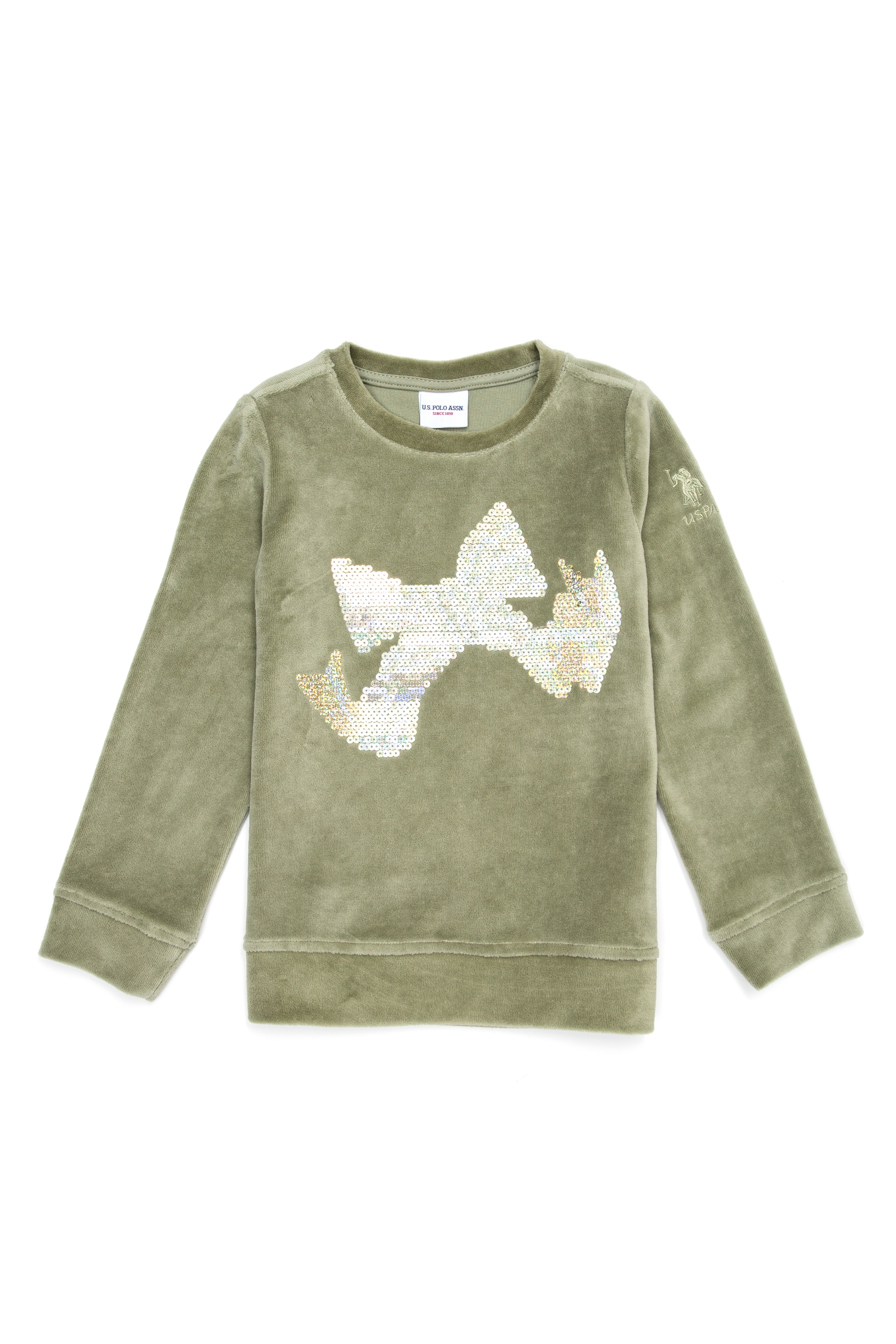 Çocuk Yeşil Bisiklet Yaka Sweatshirt - Image 1