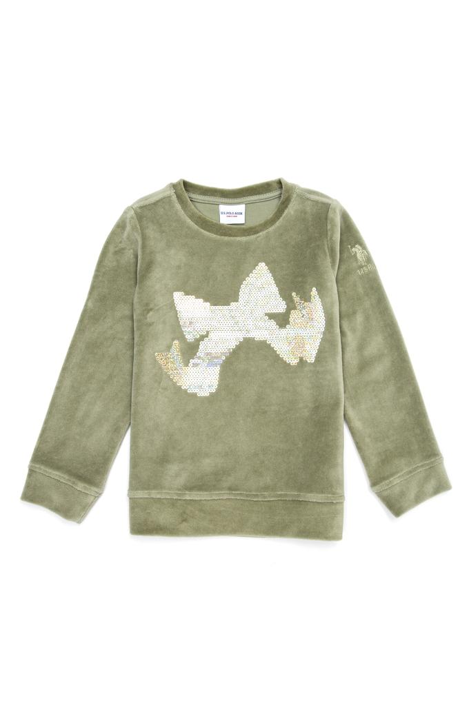 Çocuk Yeşil Bisiklet Yaka Sweatshirt