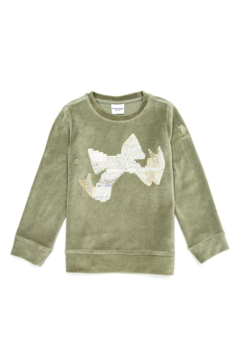 Çocuk Yeşil Bisiklet Yaka Sweatshirt