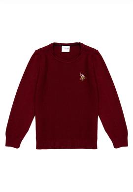 Erkek Çocuk Bordo Bisiklet Yaka Triko Kazak - 50237149016