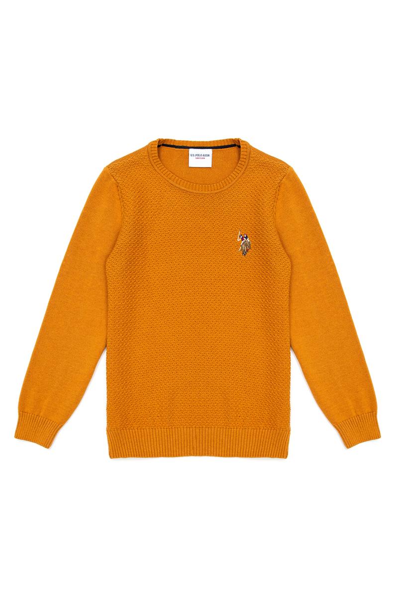 Erkek Çocuk Safran Bisiklet Yaka Triko Kazak