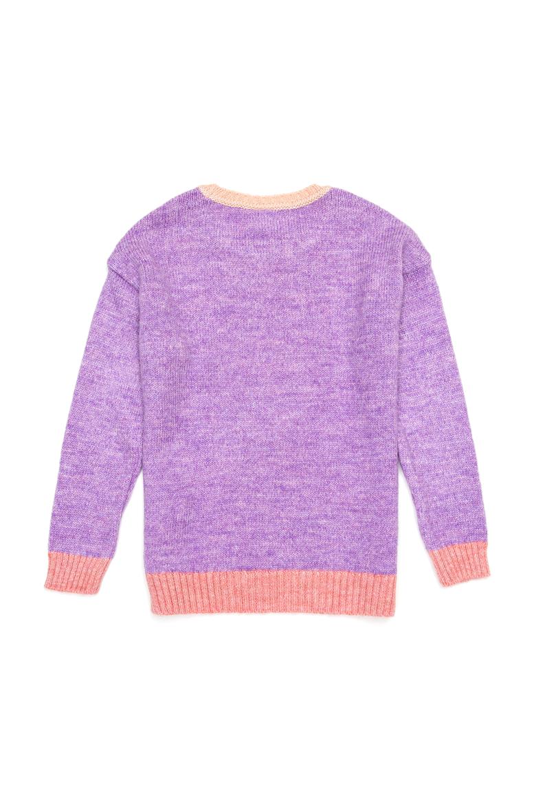 Kız Çocuk Somon Bisiklet Yaka Kazak - 50237347033