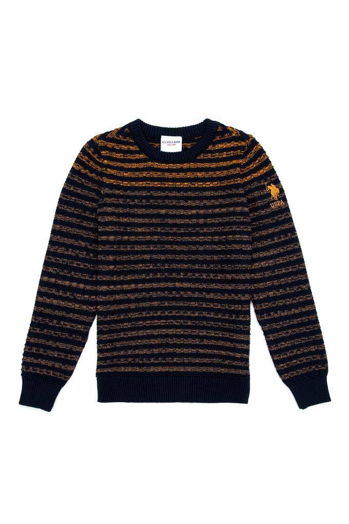 Erkek Çocuk Safran Bisiklet Yaka Triko Kazak