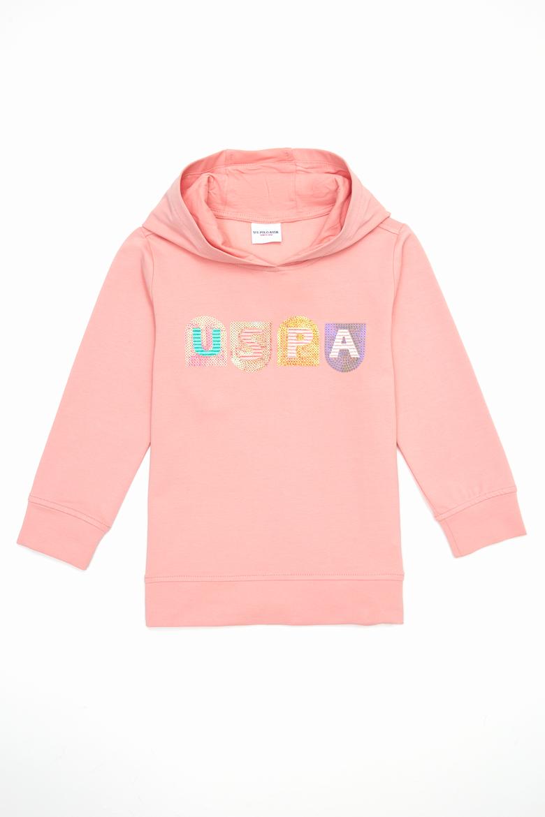 Kız Çocuk Pembe Kapüşonlu Sweatshirt