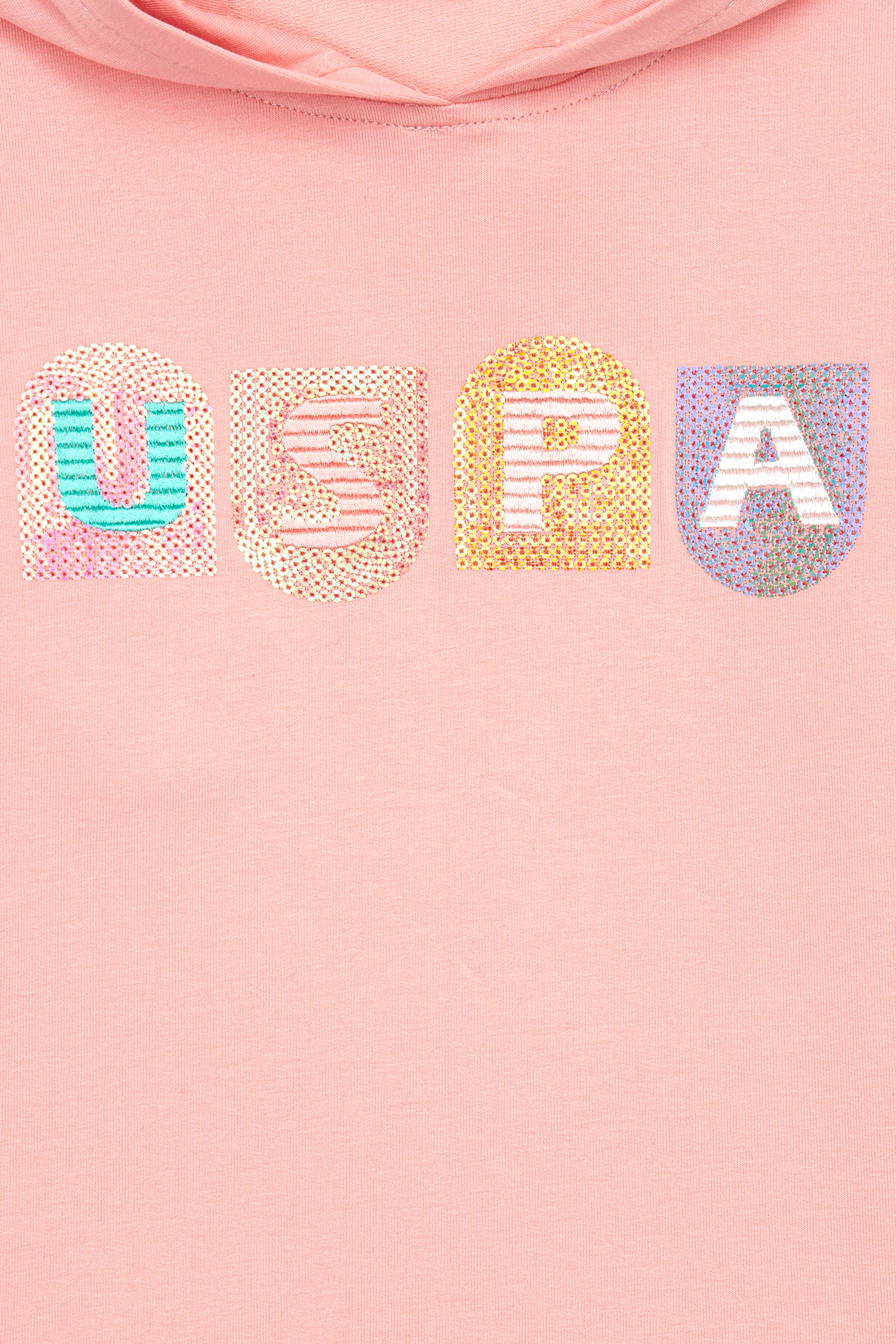Kız Çocuk Pembe Kapüşonlu Sweatshirt - Image 3