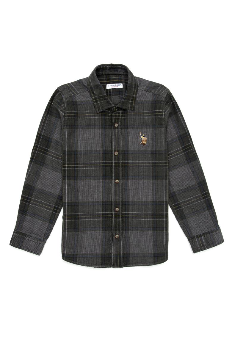 Erkek Çocuk Haki Uzun Kollu Gömlek