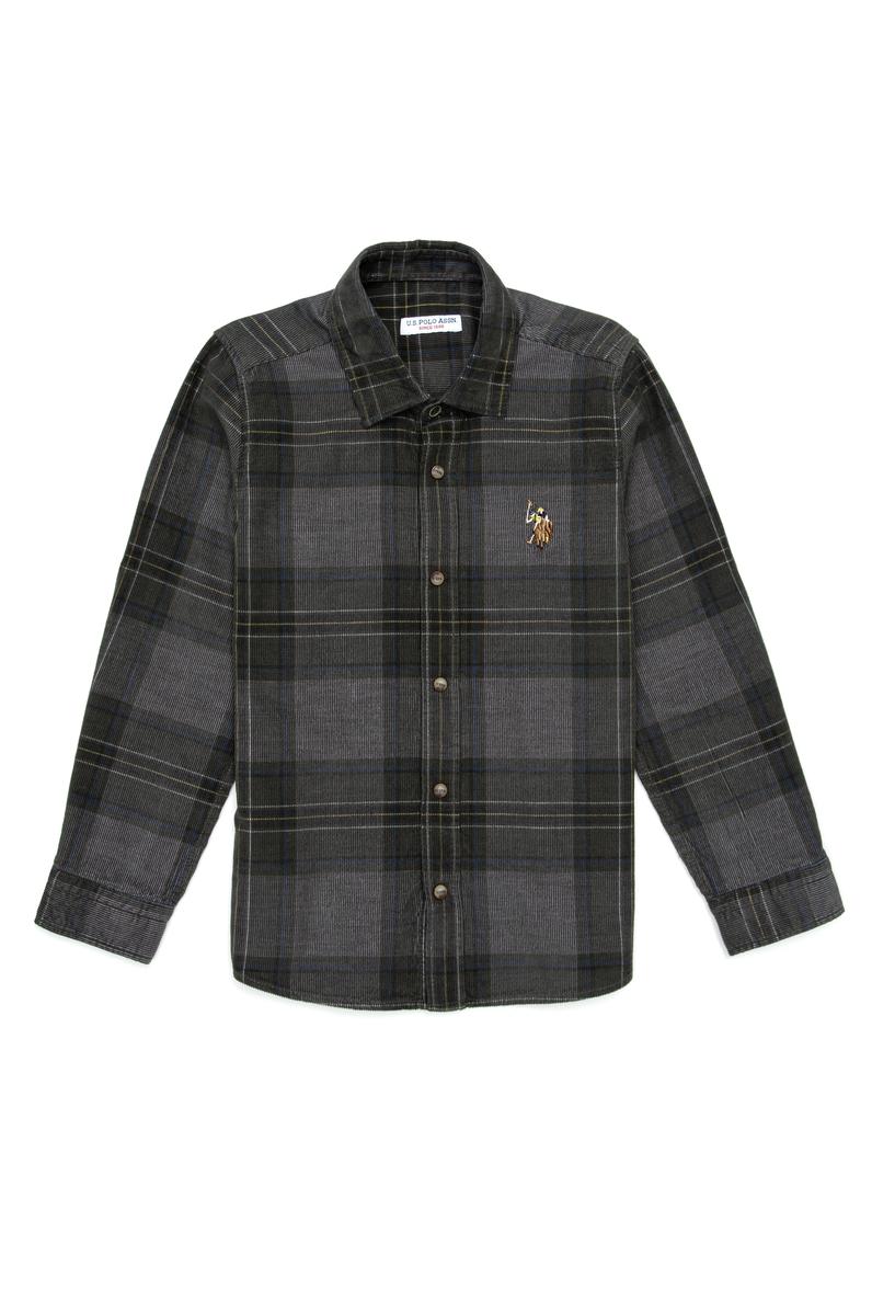 Erkek Çocuk Haki Uzun Kollu Gömlek