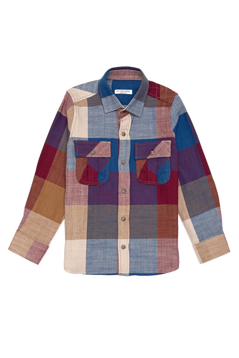 Erkek Çocuk Kırmızı Gömlek Uzunkol