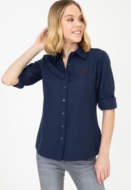 Kadın Lacivert Gömlek Uzunkol Basic - 50249850028