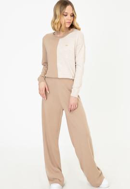 Kadın Kahverengi Triko Pantolon - 50252876012