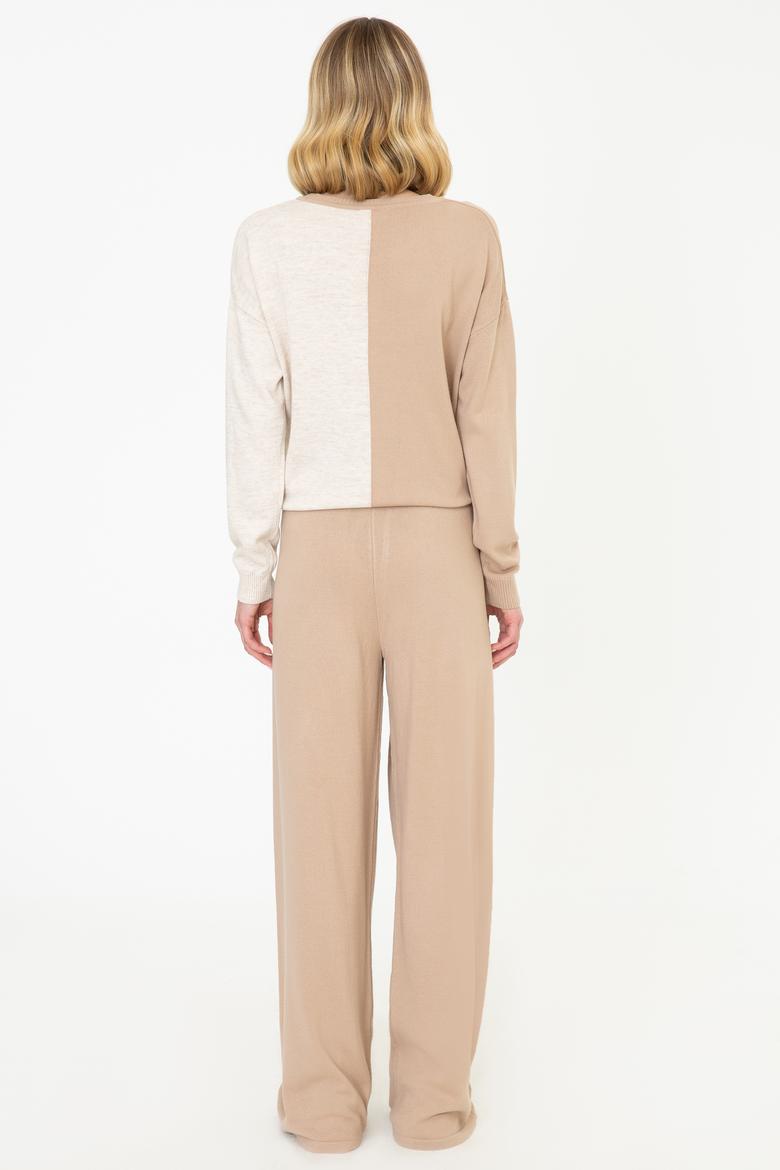 Kadın Kahverengi Triko Pantolon - 50252876012
