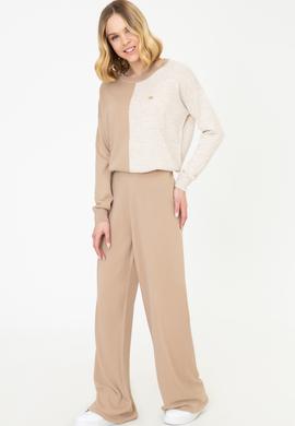 Kadın Kahverengi Triko Pantolon - 50252876012