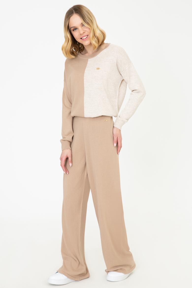 Kadın Kahverengi Triko Pantolon - 50252876012