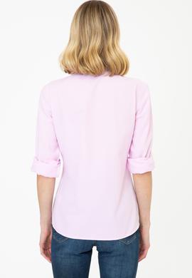 Kadın Pembe Uzun Kollu Basic Gömlek - 50253658103