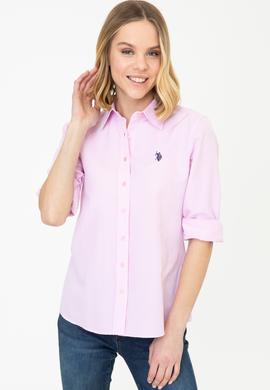 Kadın Pembe Uzun Kollu Basic Gömlek - 50253658103