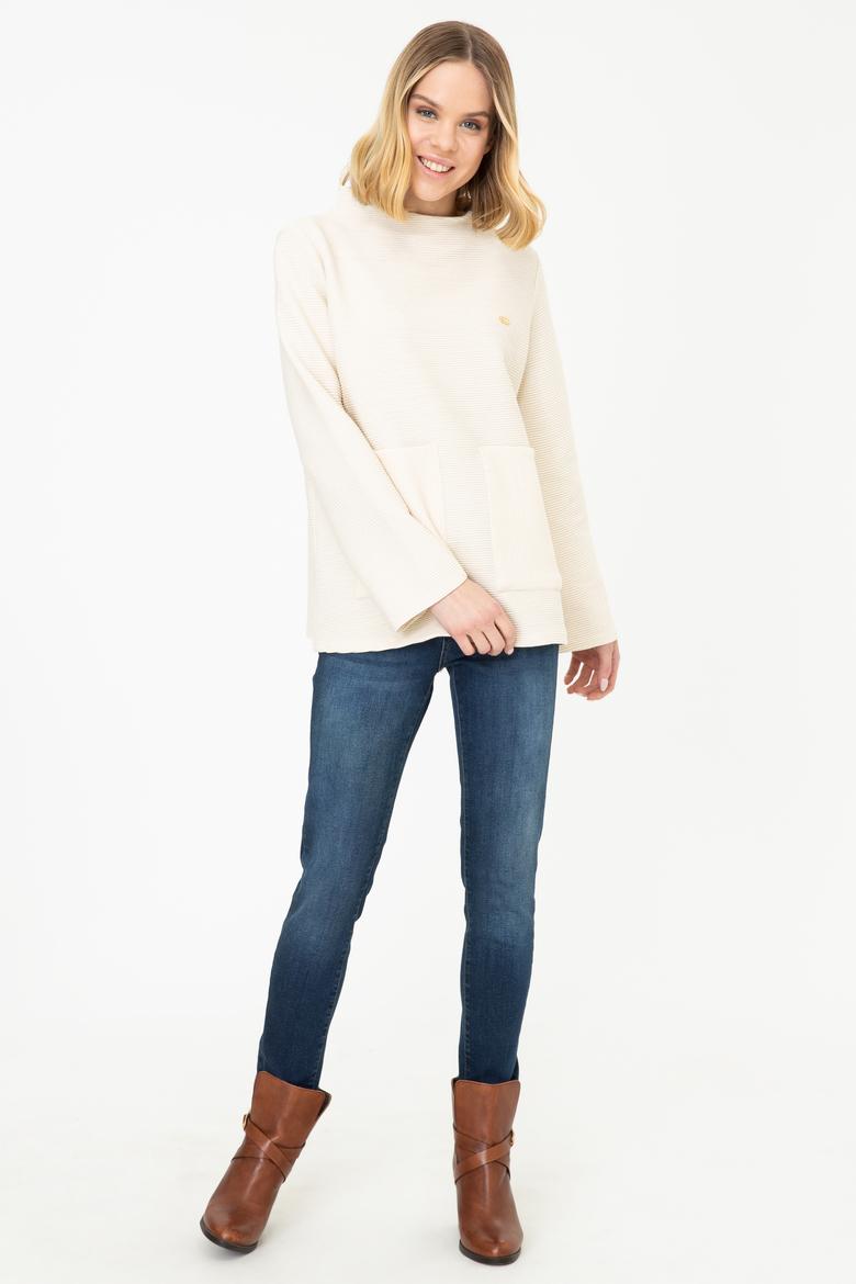 Kadın Krem Sweatshirt - 50240784005